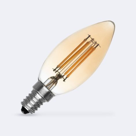 LED-Glühbirne Filament E14 6W 600 lm C35 Vela Gold No Flicker 2700K Warmweiß