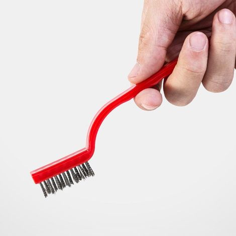 BelleRise - Brosse cuisine – fil acier inox – dégraissage puissant – poignée antidérapante – pour plaques, hottes, fonds de casseroles (1/3)