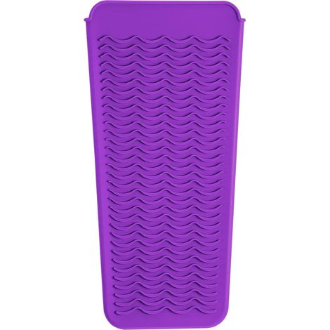 Coussin isolant en silicone (violet) pour fers à lisser et à friser, sac de rangement pour outils de coiffure. (1/5)