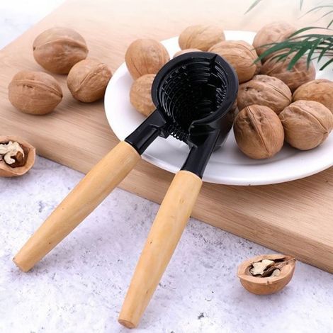 Casse noix ergonomique - Métal et bois robuste Antidérapant - Cuisine et fruits secs (1/4)