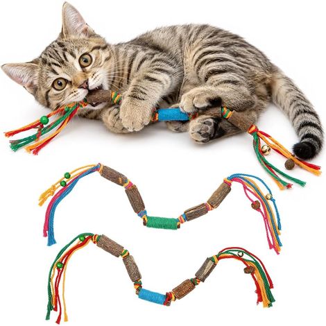 Giocattolo per gatti in corda, 2 pezzi, giocattolo da masticare per gatti con erba gatta (1/5)