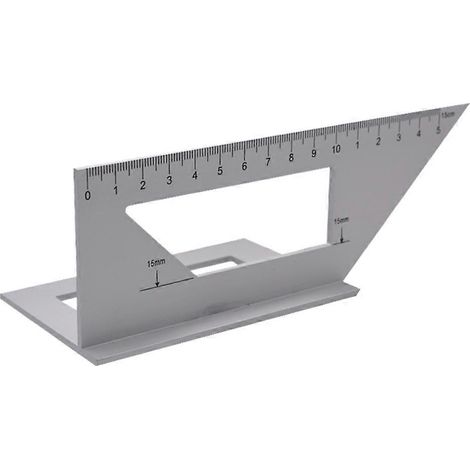 Règle d'angle multifonctionnelle en alliage d'aluminium, règle à tracer, règle d'angle droit (1/4)