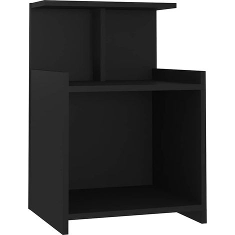 Maison Exclusive - Mesita de noche madera contrachapada negro 40x (1/5)