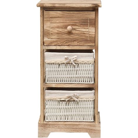 Rebecca Mobili Schrank Kommode Badezimmer 3 Schubladen Holz 63x30x27 (1/5)