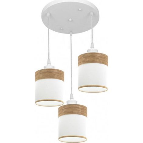Plafoniera Cloe 3xe27 Bianco/bianco-legno chiaro Regx42x42 cm