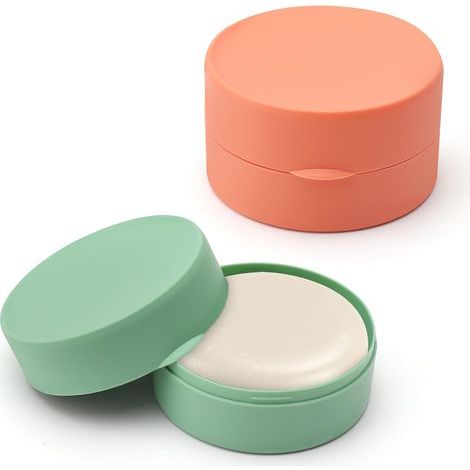 Lot de 2 boîtes rondes en plastique avec couvercle - Petite boîte étanche - Moulin à savon solide - Rangement pour salle de bain, salle de sport (1/5)
