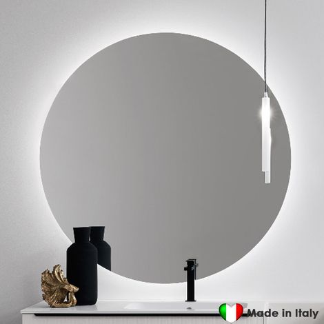 Specchio COMPAB Retroilluminato LED Ø 95 cm - Made In Italy - 27 W - Risparmio Energetico Classe A - Stile Essenziale (1/3)