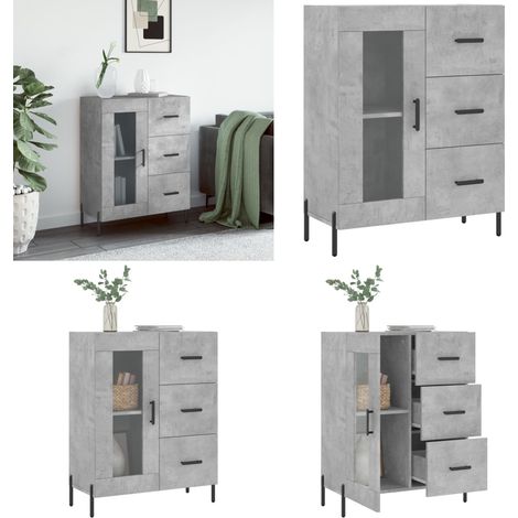 Sideboard Betongrau 69,5x34x90 cm Holzwerkstoff - Schreibtisch - Sideboard - Wohnzimmermöbel - Holzmöbel - Grau - Home & Living (1/5)