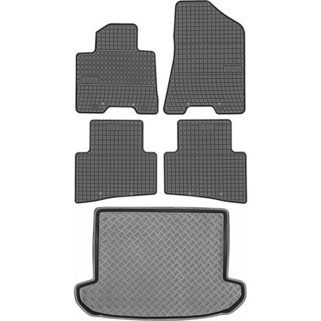 Ensemble de tapis de sol en caoutchouc pour Kia Sportage IV SUV (2015-2018) + tapis de coffre (1/5)