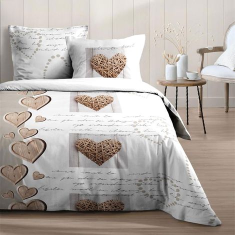 Parure de lit Charming Naturel  240 x 260 cm  100 % coton