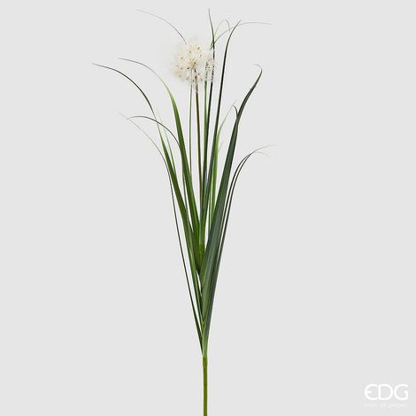 EDG Enzo De Gasperi Festucca Ramo Tarassaco Artificiale H 128 Cm Bianco Verde