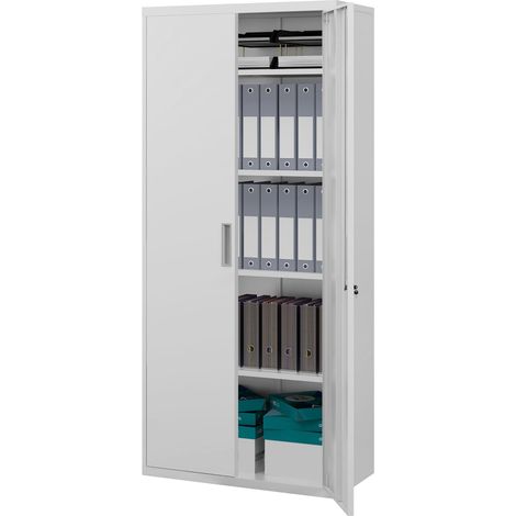 Archivador gabinete de oficina con 2 puertas gabinete multiusos de 5 niveles con estante ajustable gabinete de almacenamiento de acero para estudio sala de estar blanco aosoma 211772597 (1/5)