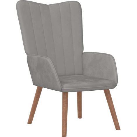 Maison Exclusive - Chaise de relaxation Gris clair Velours (1/5)