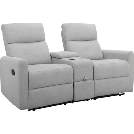 DacoulasFauteuil de relaxation double en tissu gris clair (1/5)
