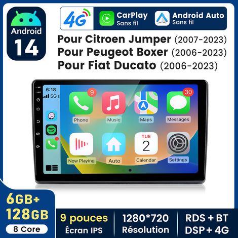 9 pouces Carplay Autoradio pour Fiat Ducato 2006-2023 Android 6+128GB JUNSUN
