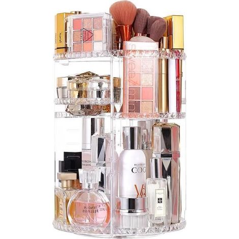 Organisateur Maquillage Rotatif 360° Rangement Cosmétique pour Rouge à Lèvres, Boîte de Maquillage Présentoir Cosmétique de (1/4)