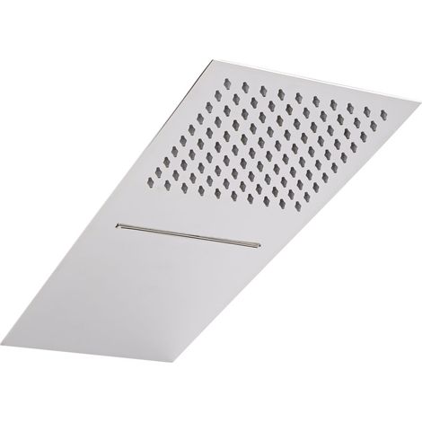 Milano Arvo 200mm x 500mm Wall Mounted Rainfall Shower Head with Waterblade Function - Chrome (1/5)