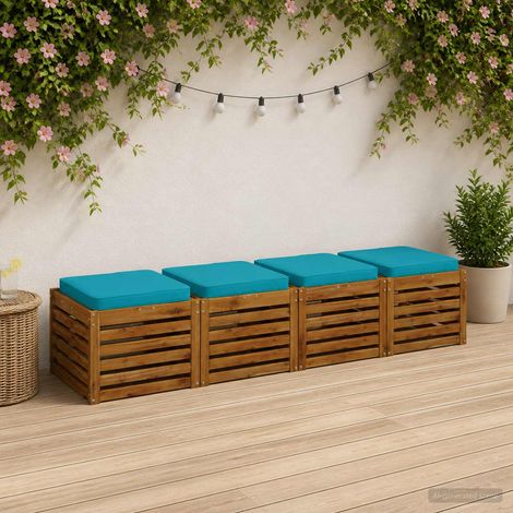 vidaXL Coussins de siège 4 pièces VUGHT 4 pcs 100 % polyester (1/5)