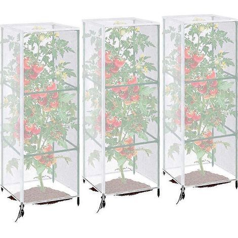 3 pièces jardin oiseau Netting plante housse pour carré Tomato Cage 59 X 17 7 Insect oiseau Barrier Tomato Cage Net