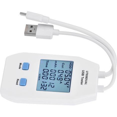 Testeur LCD USB UNi T, détecteur, voltmètre, ampèremètre, testeur de capacité de puissance numérique, instrument de mesure (UT658 Dual) (1/5)