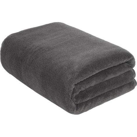 XXL KinHwa Mikrofaser Badetuch Dunkelgrau 100x200cm schnelltrocknend fusselfrei (1/5)