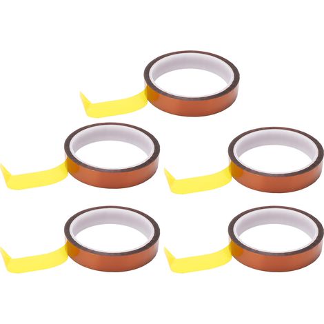 Lot de 5 rubans de polyimide fauve résistants à la chaleur et sans résidus, pour la protection et l'isolation lors du soudage électronique. (1/5)