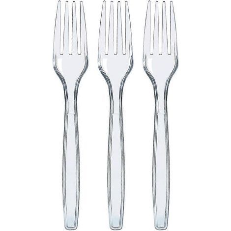 Couverts jetables en plastique transparent. couverts jetables lourds