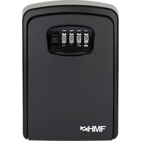 HMF 328-02 Schlüsseltresor Schlüsselbox für außen mit 4-stelligem Zahlencode, Schwarz (1/5)