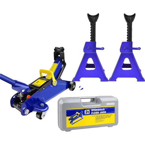Cric hydraulique, capacité de 2 tonnes, acier robuste, plage de hauteur de 11 à 17 pouces, support d'axe de 3 tonnes, adapté à divers véhicules (1/5)