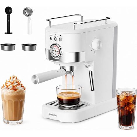 Machine à Expresso 15 Bars avec Mousseur à Lait, Cafetière à Grains avec Réservoir 1.2L, Chauffe-Tasse et Arrêt Automatique, pour Espresso, Cappuccino et Latte (1/5)