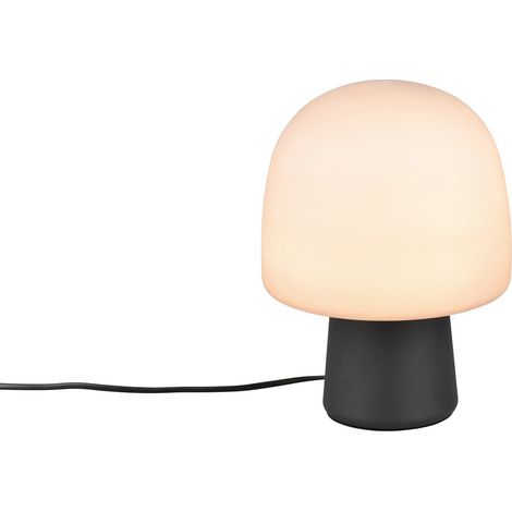 Lampada da tavolo STEEN fungo nero opaco vetro grigio (1/5)