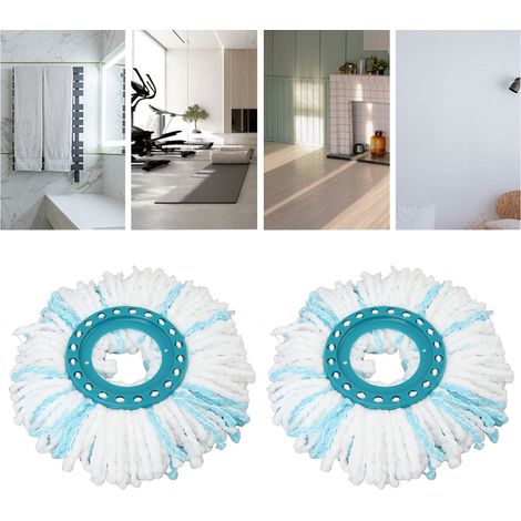 Tête de remplacement pour manche rotatif Leifheit compatible systèmes 52019/52052/52054/52023 (2 pièces) microfibre super absorbante 360° (1/5)