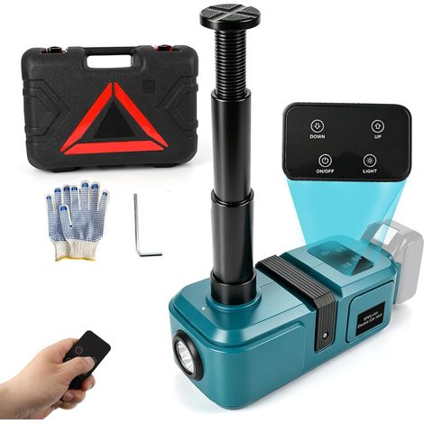 Cric électrique 5 tonnes, Compatible avec 18 V, Plage de Levage 15,5 à 45 cm, cric hydraulique sans Fil avec lumière LED, kit de Levage de Voiture pour Voiture, SUV, MPV, Changement de Pneu (1/5)