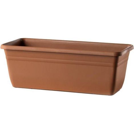 Rechteckige Vase ''Cassetta Cortina'' für Blumen und Gartenpflanzen -60 cm / Braun