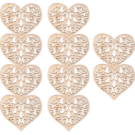 10 cœurs en bois creux forme amour décoration murale artisanale pour mariage maison (4) (1/5)