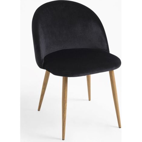 Sillas Comedor - Silla Vint Terciopelo - Negro