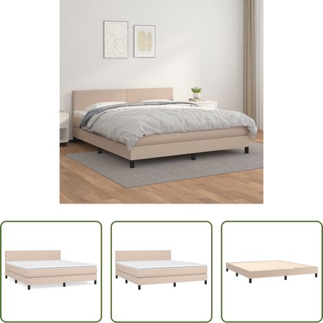 Kunstleder Matratze -  Boxspringbett Matratze Cappuccino-Braun 160x200 cm Kunstleder (1/5)