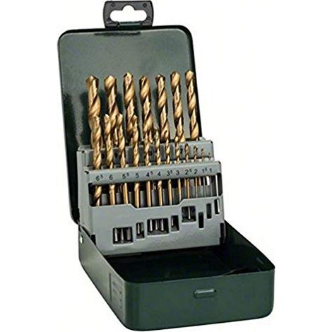 Bosch Accessories 2607019437 Promoline HSS Kit punte a spirale da metallo 19 parti 1 mm, 1.5 mm, 2 mm, 2.5 mm, 3 mm, 3.
