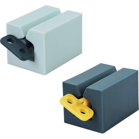 Distributeur de dentifrice pour salle de bain avec tube à roulettes 2 PCS (bleu marine, bleu clair)