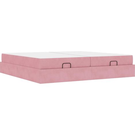 Maison Exclusive - Struttura letto con materasso 2 pz Rosa Velluto (1/5)