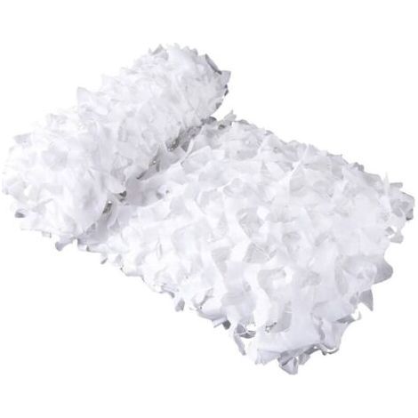 Voile d'ombrage rectangulaire en maille camouflage blanche design camouflage 3x4 mètres blanc (1/4)