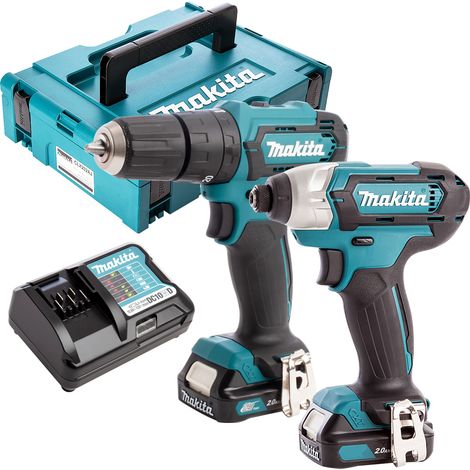 Makita CLX228AJ 12V Max Impact Driver & Combi Drill Kit With 2x 2.0Ah Batteries