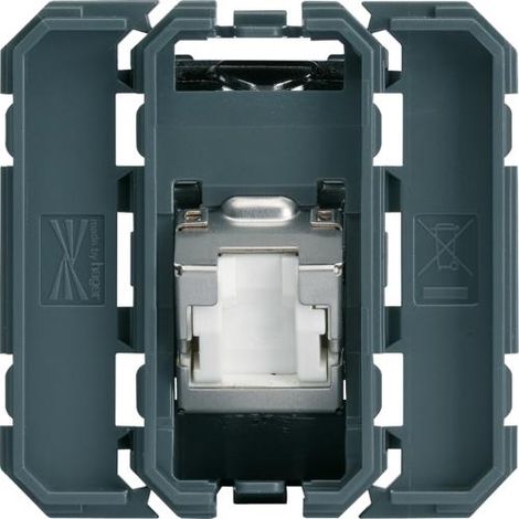 Prise RJ45 gallery cat.6A STP 2 modules incliné a 45° HAGER WXF233