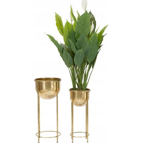 Ferretti Elegante Blumenkästen Metall Gold Paar
