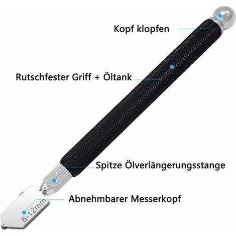 Set de 6 stylos marqueurs à huile avec rouleau diamant et couteaux en verre – Kit complet pour marquage précis (1/3)