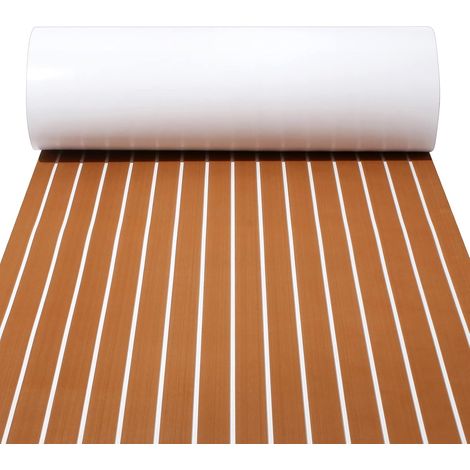 240x90cm Tapis Bateau en Mousse Eva, Teck Tapis Pont de Bateau, Faux Tapis pour Bateau, Tapis Bateau Revêtement Sol, Auto-Adhésif Tapis de Sol Synthétique pour Bateau Yacht (1/5)