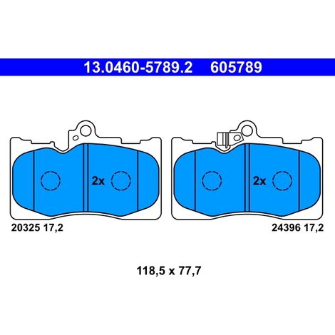Kit de plaquettes de frein, frein à disque ATE 13.0460-5789.2 LEXUS 04465-22340