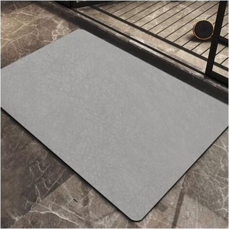 Bain AntidéRapant, Salle de Bain Absorbant, Salle de Bain Diatomite, Doux Tapis Douche SéChage Rapide, Microfibre Tapis Absorbant Vaisselle, Gris (1/4)