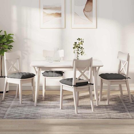 Sitzkissen 4 pcs Hellgrau 40 x 40 x 6 cm Cordstoff