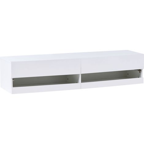 Mobile TV moderno con ante e sistema di gestione dei cavi MDF con LED bianco Edmonton